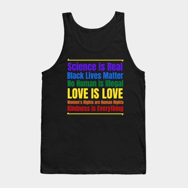 Love is Love Black Lives Kindness Tank Top by MalibuSun